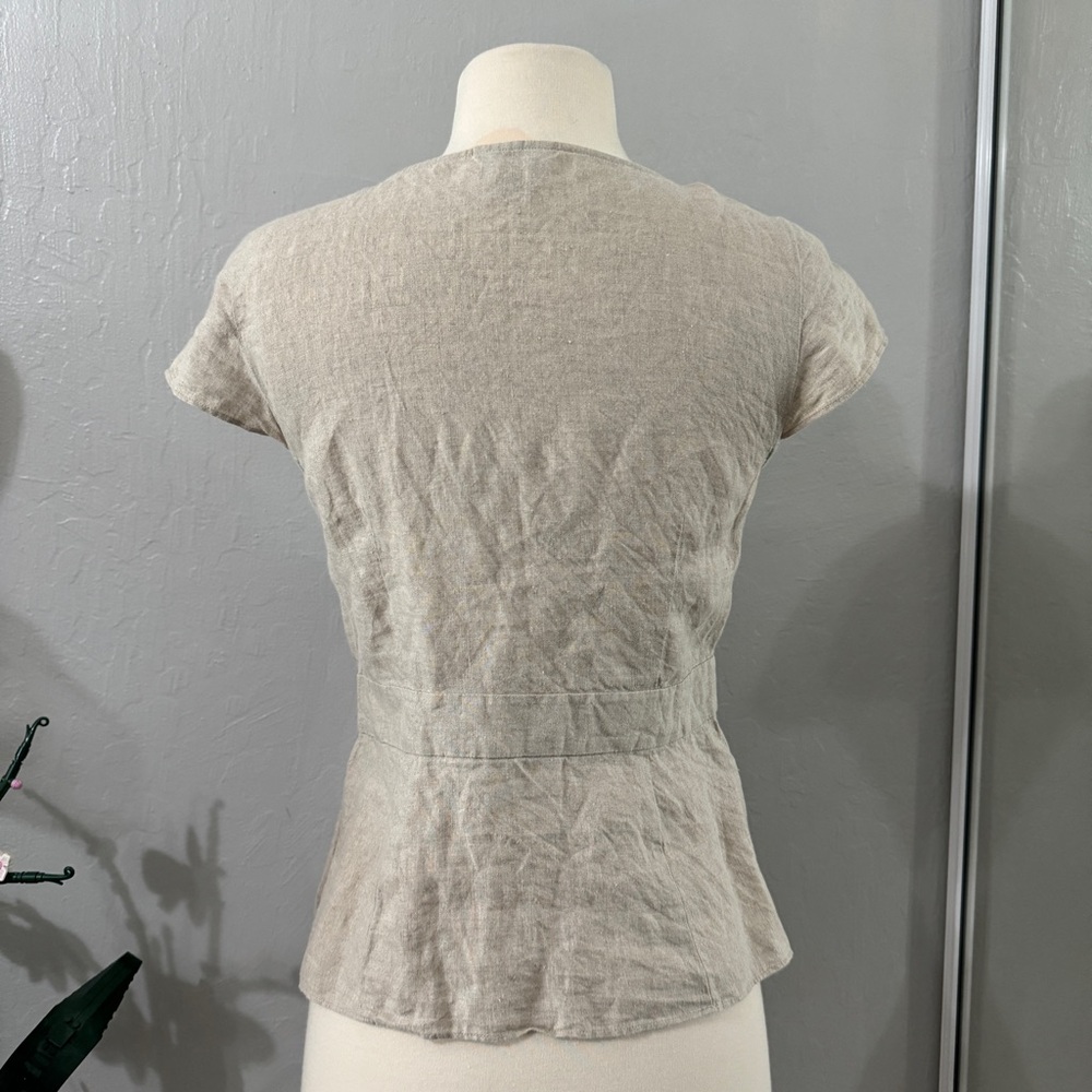 Cute Button Down Linen Loft Top - image 4